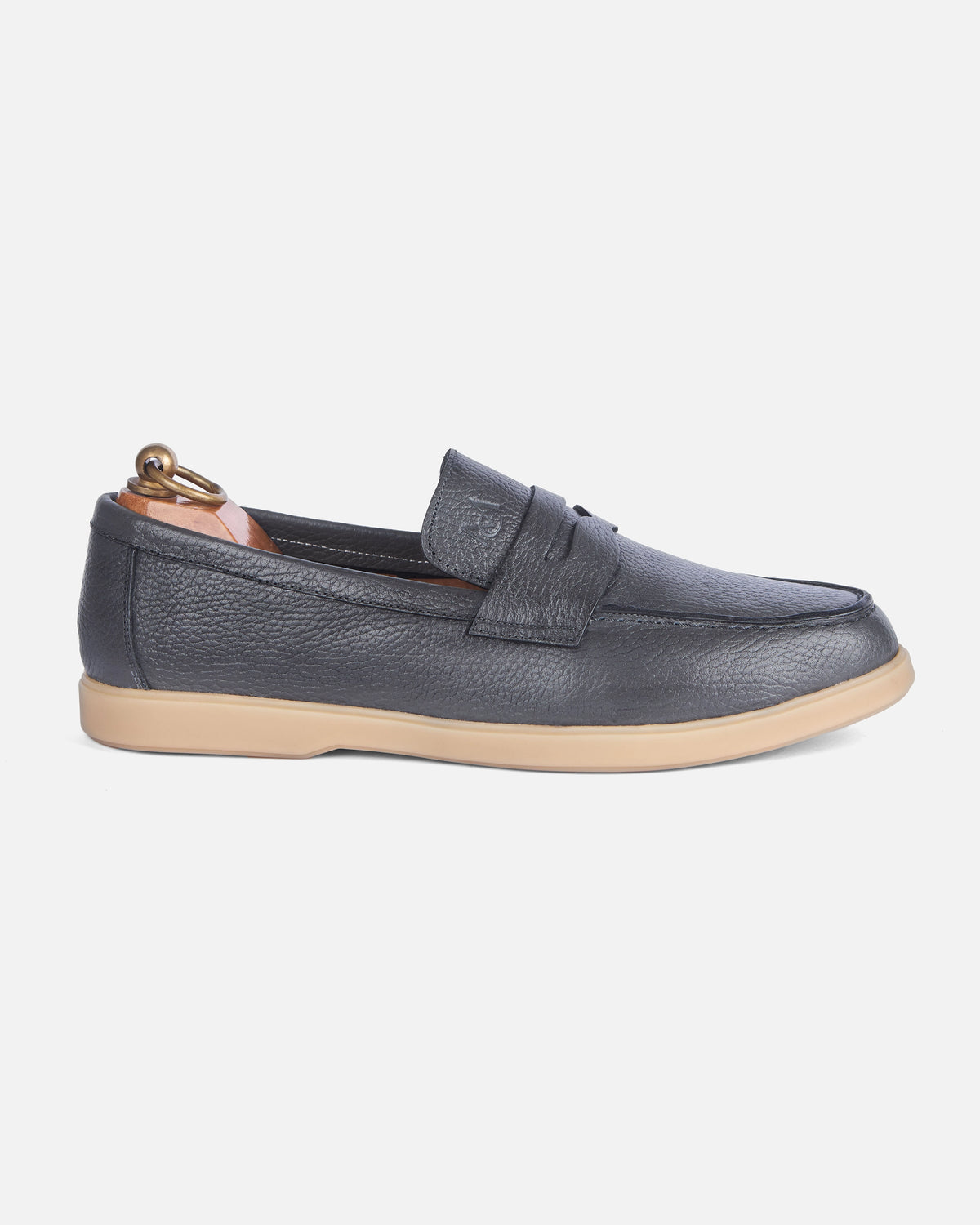 Mocassin City Walk Cuir Grainé Gris
