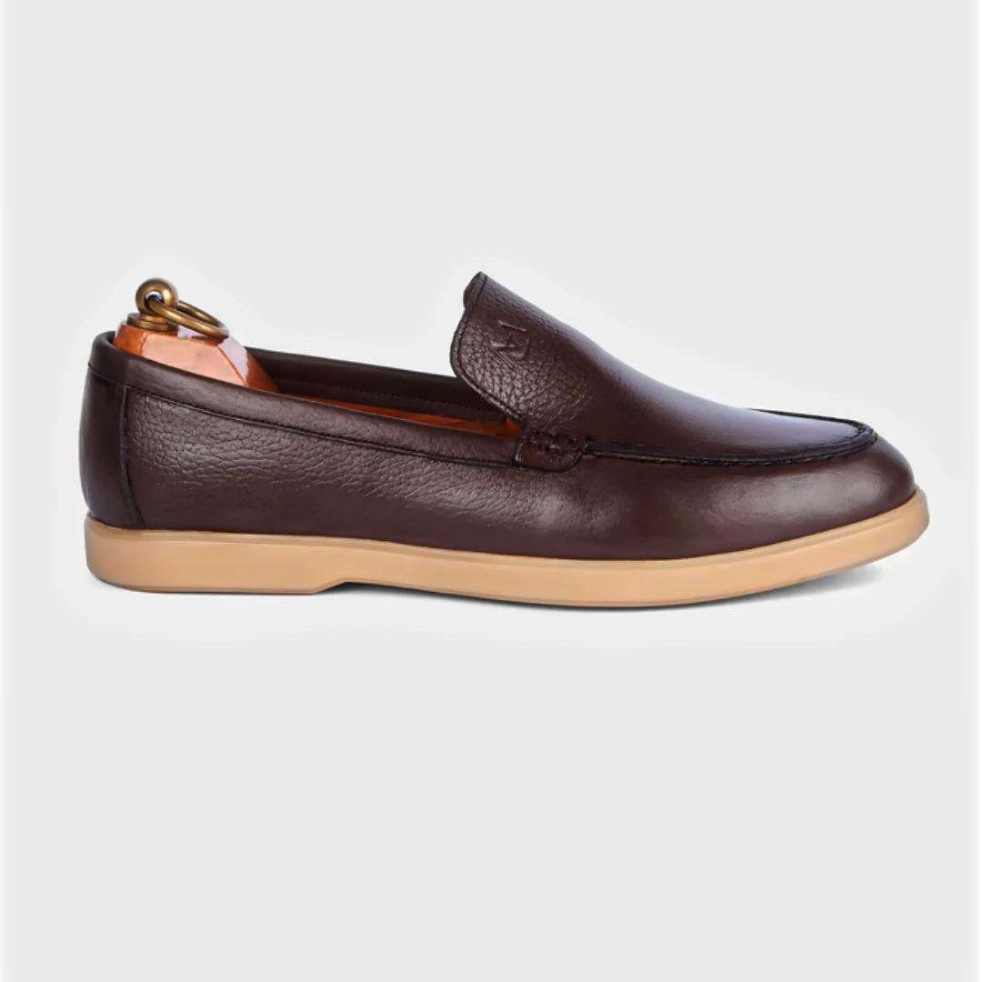 Mocassin City Walk Cuir Grainé Taupe