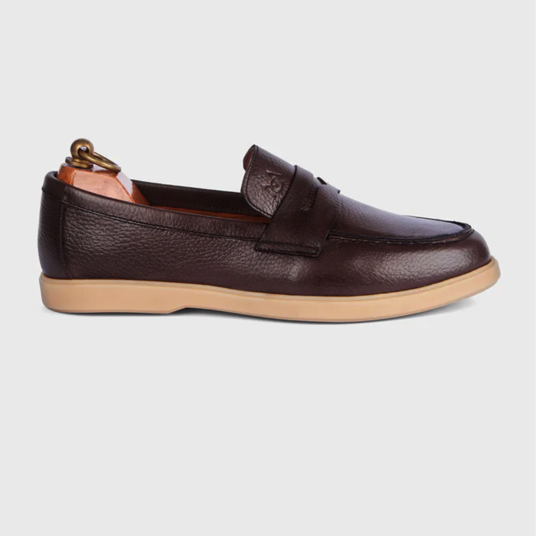 Mocassin City Walk Cuir Grainé Taupe