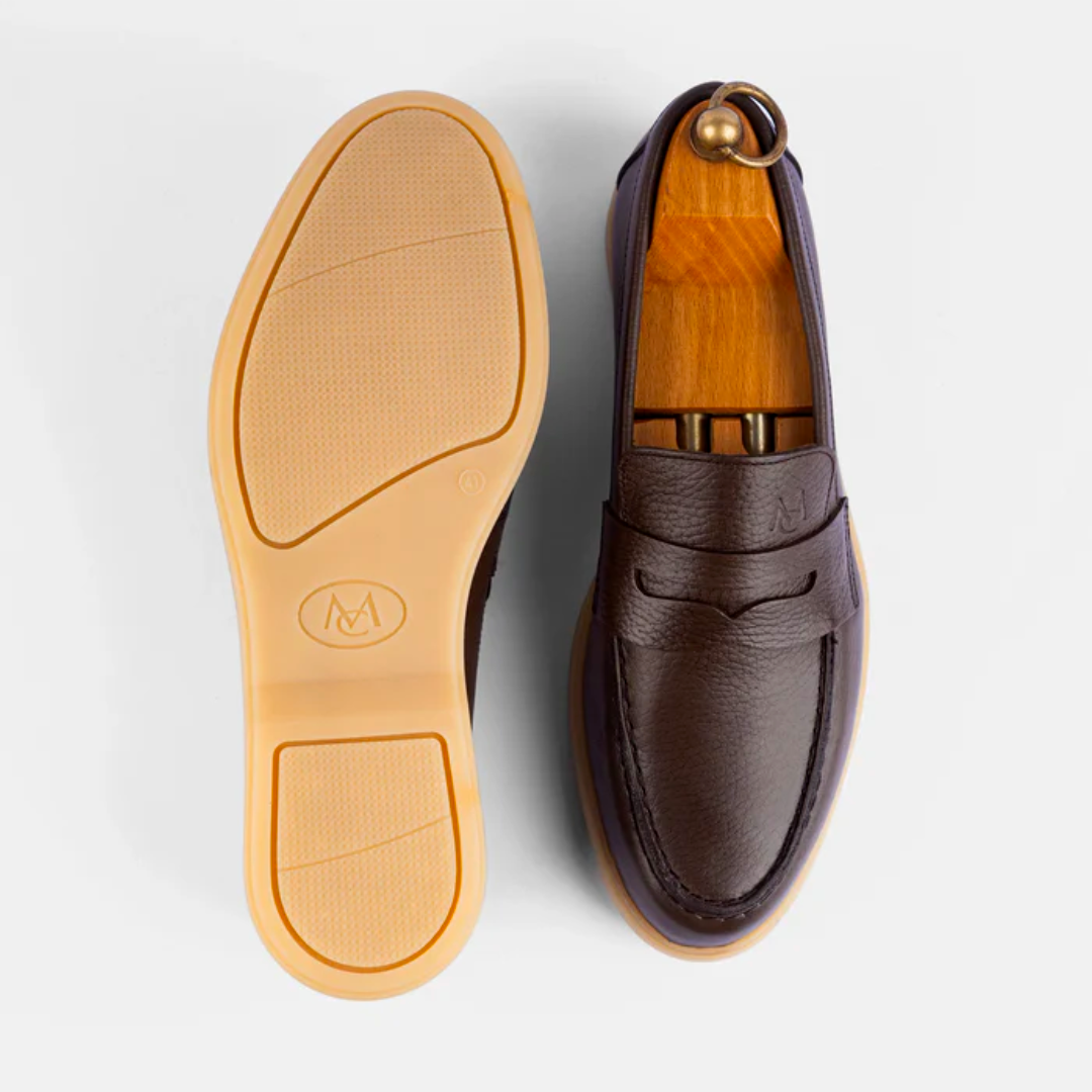 Mocassin City Walk Cuir Grainé Taupe