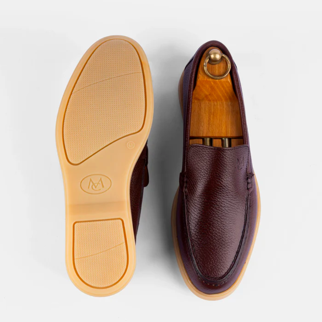 Mocassin City Walk Cuir Grainé Taupe