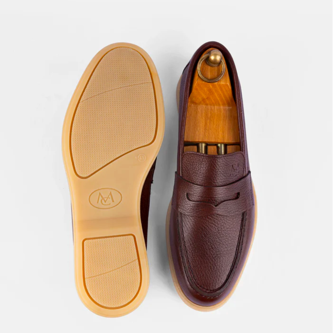 Mocassin City Walk Cuir Grainé Marron Claire