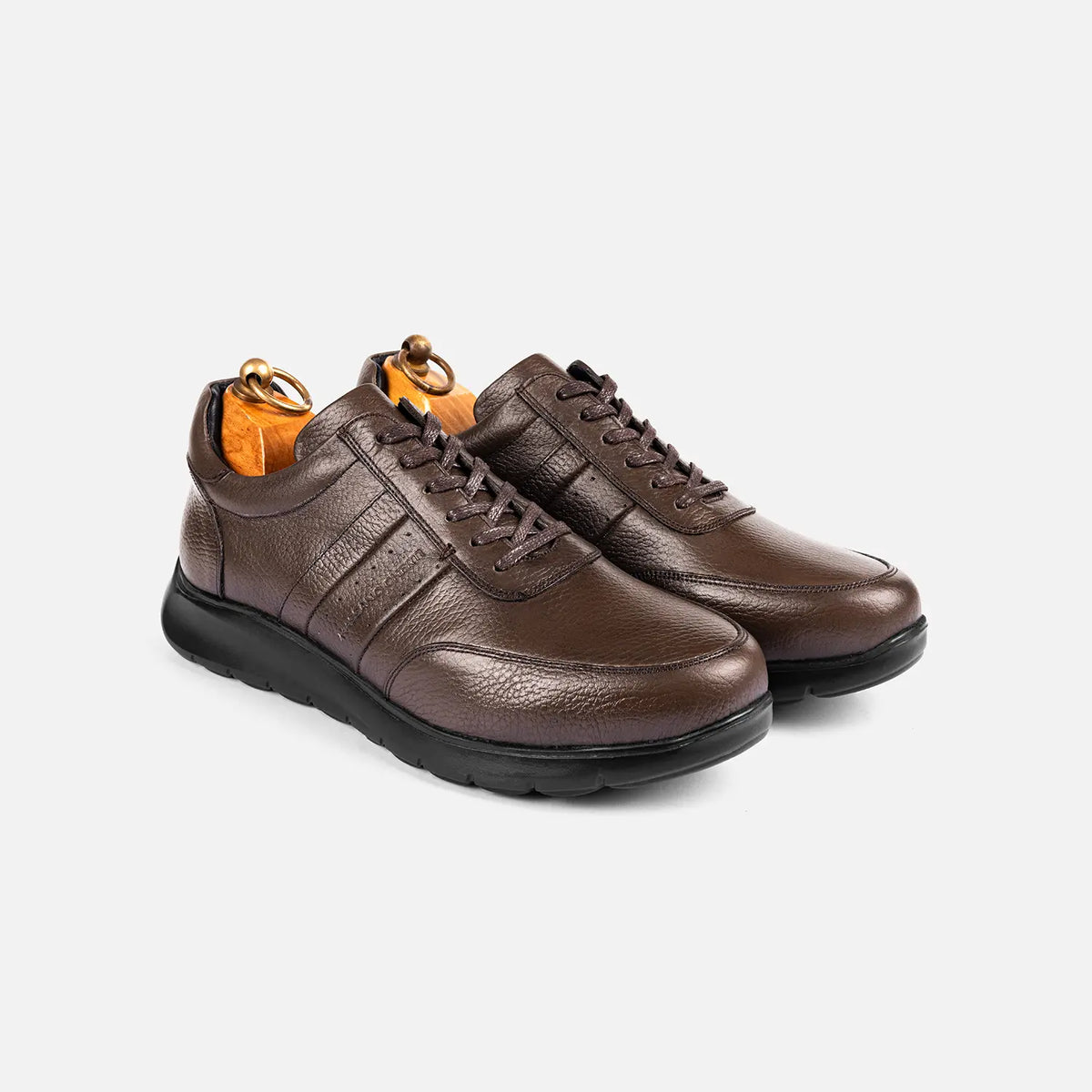 Sneakers à lacets Snider Wald Cuir Grainé Taupe
