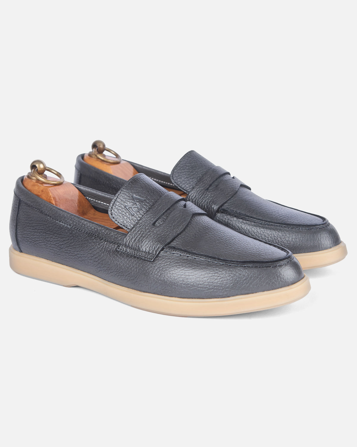 Mocassin City Walk Cuir Grainé Gris