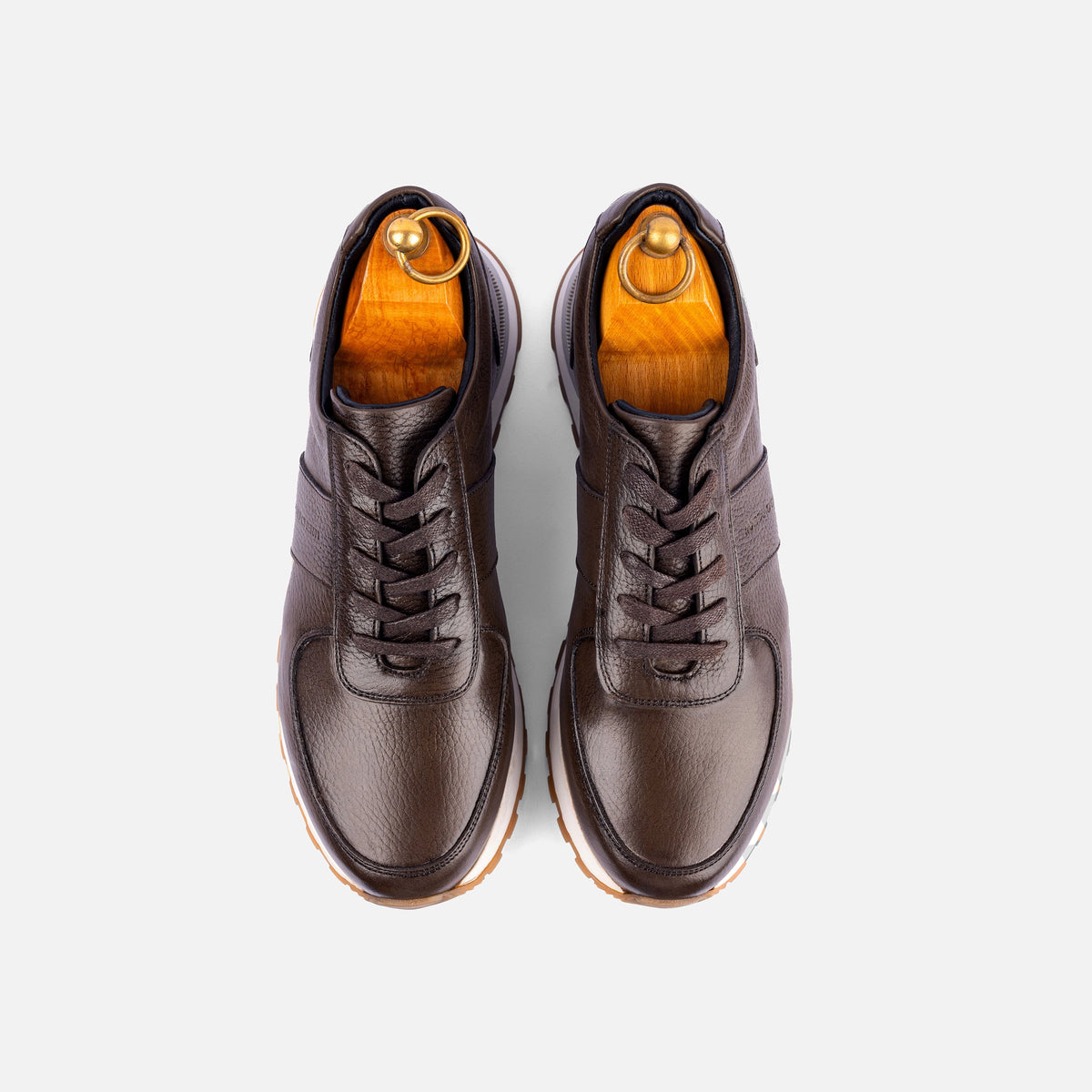 Sneakers Snider Vitto en cuir grainé Taupe
