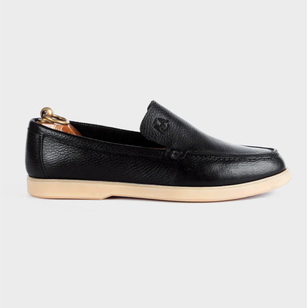 Mocassin City Walk Cuir Grainé Noir