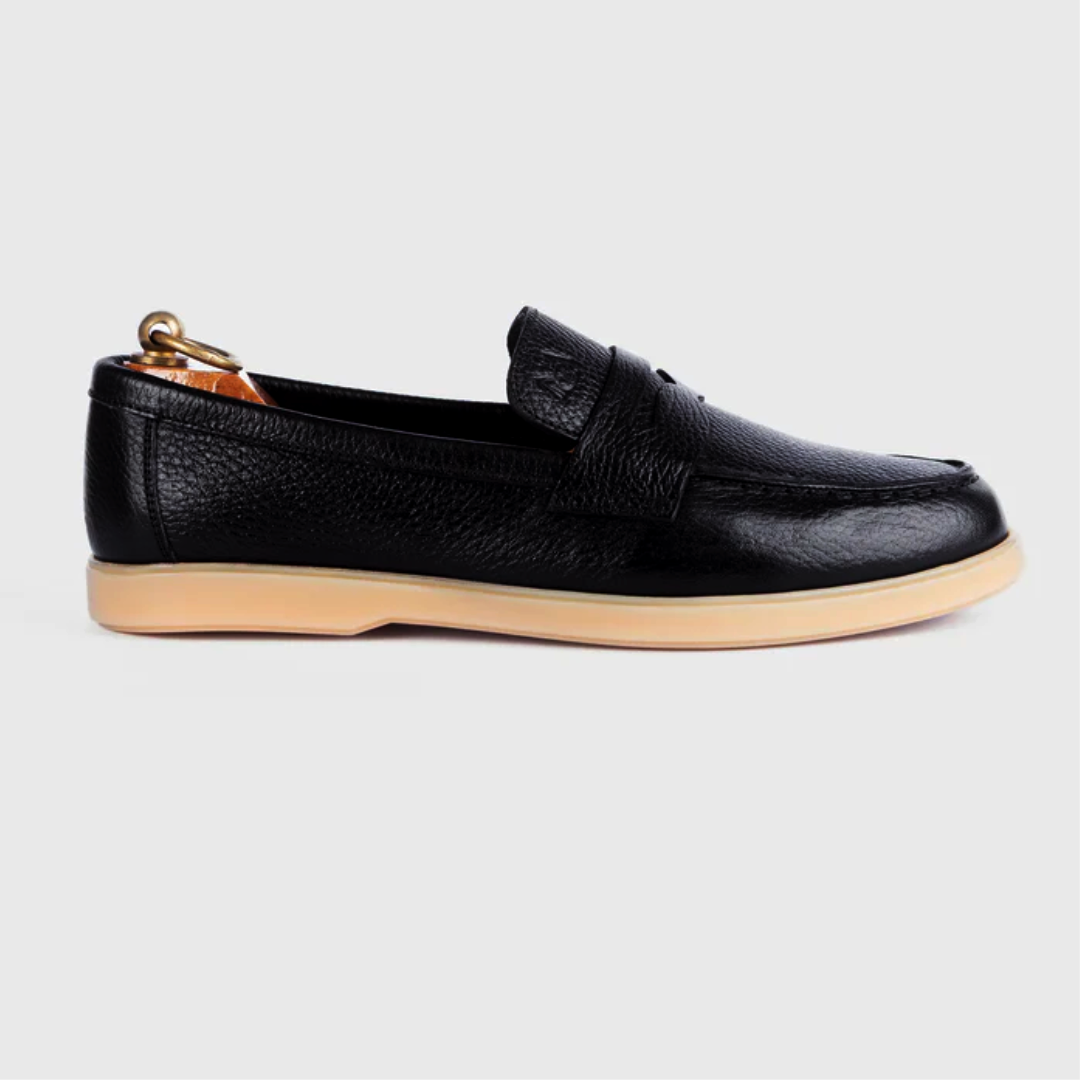 Mocassin City Walk Cuir Grainé Noir