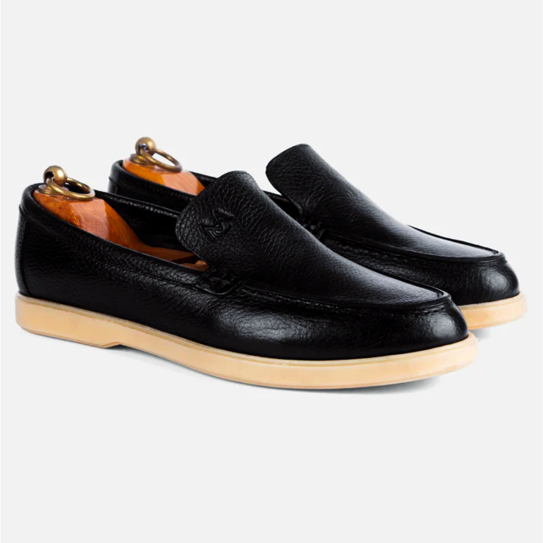 Mocassin City Walk Cuir Grainé Noir