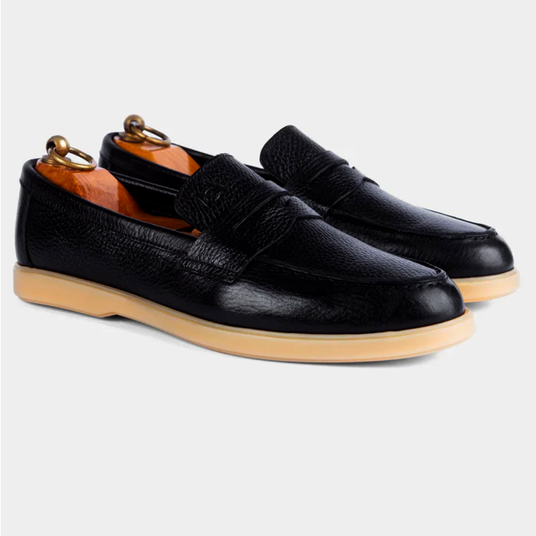 Mocassin City Walk Cuir Grainé Noir