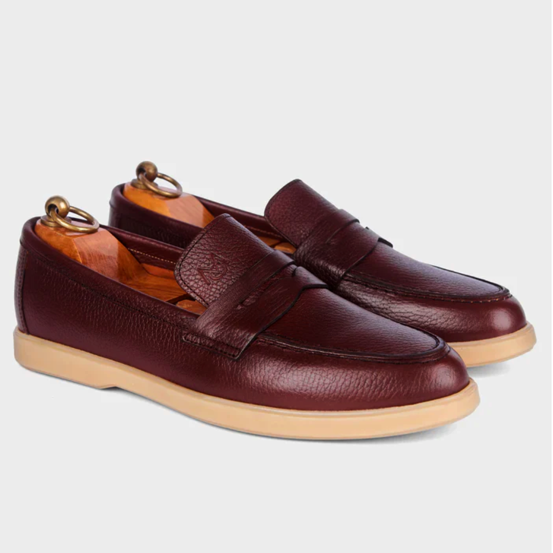 Mocassin City Walk Cuir Grainé Marron Claire