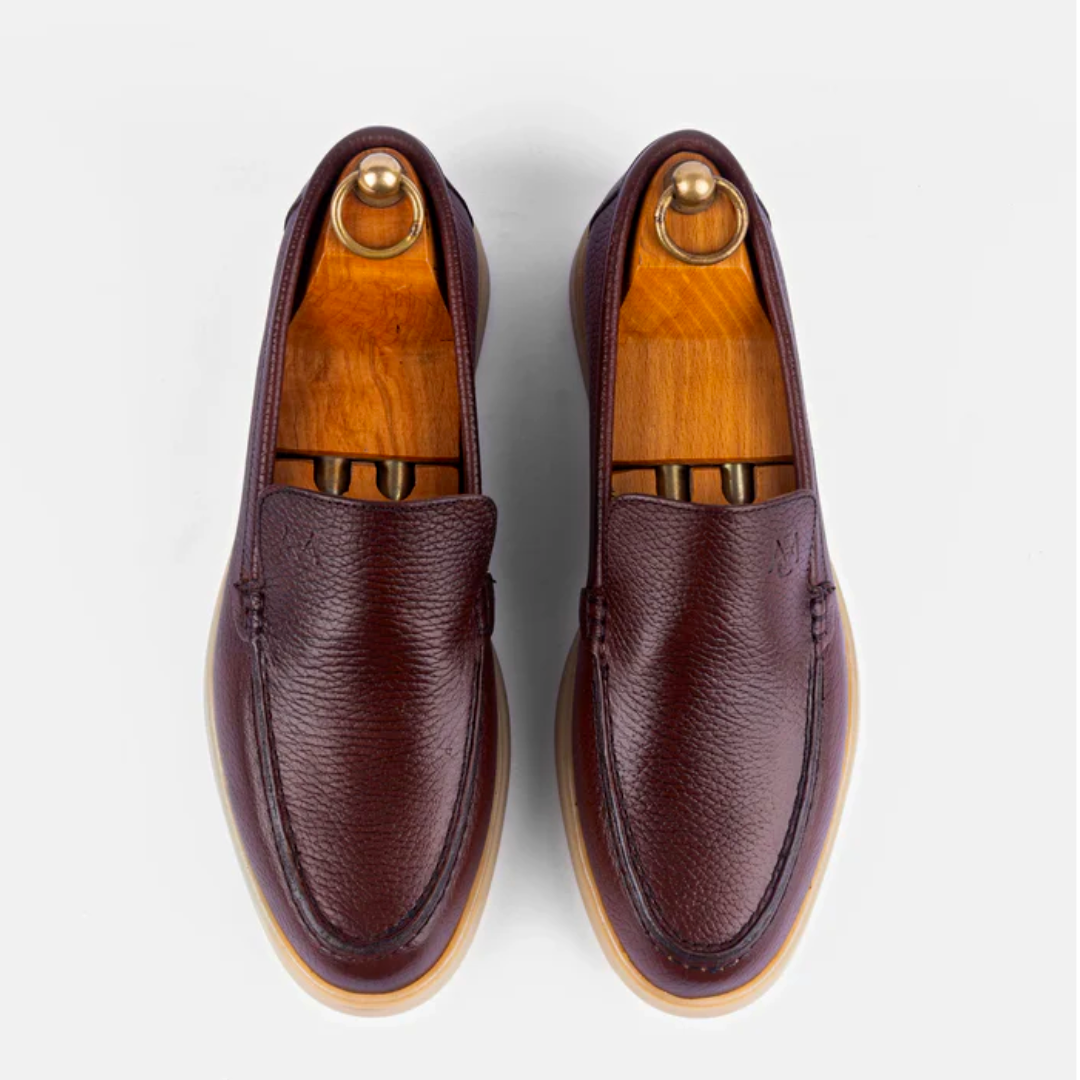 Mocassin City Walk Cuir Grainé Taupe