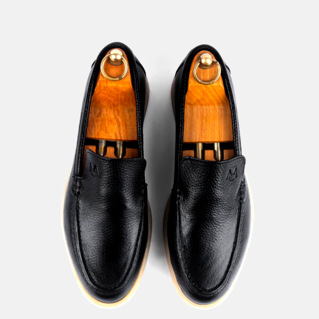 Mocassin City Walk Cuir Grainé Noir