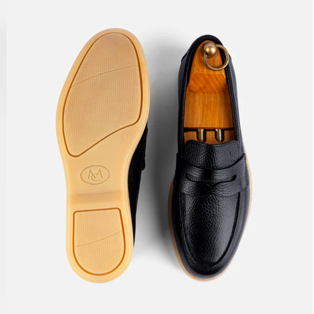 Mocassin City Walk Cuir Grainé Noir