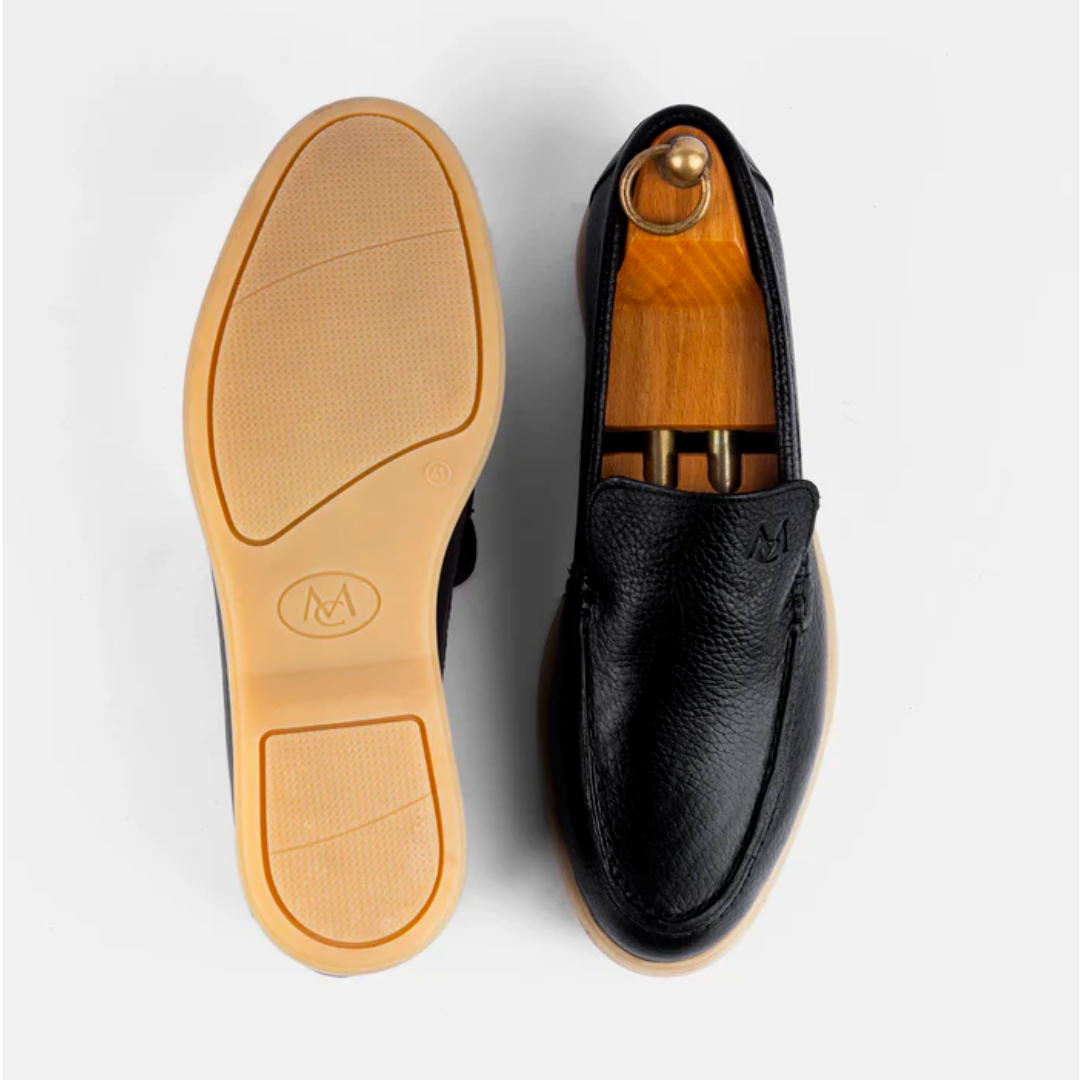 Mocassin City Walk Cuir Grainé Noir