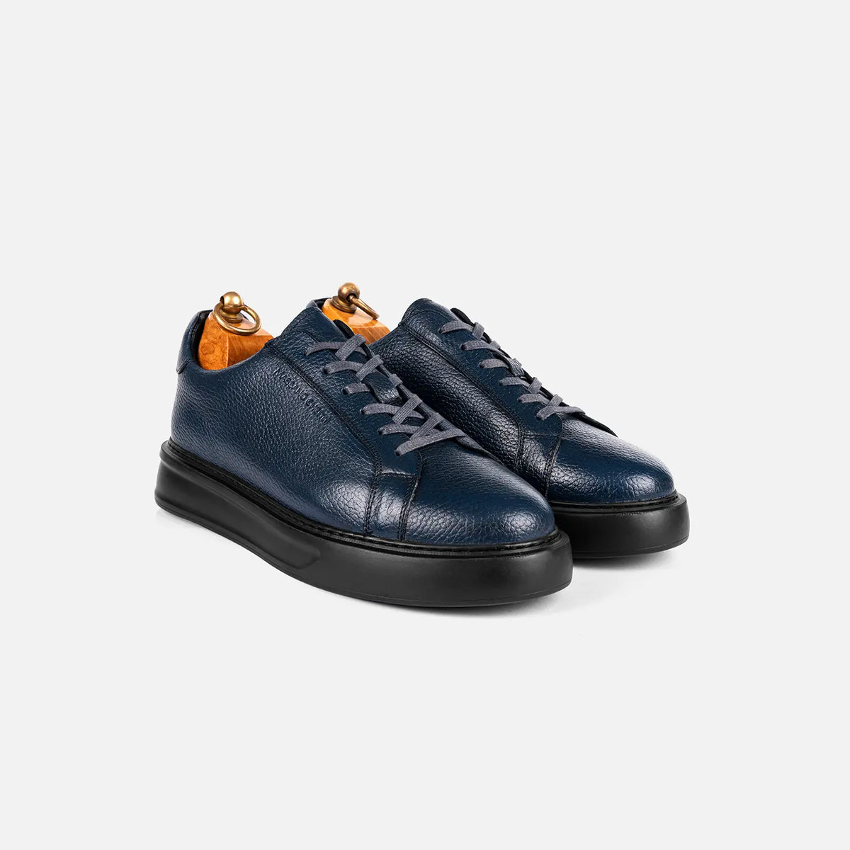 Basket à lacets Tomasso 1090  Cuir Grainé Bleu