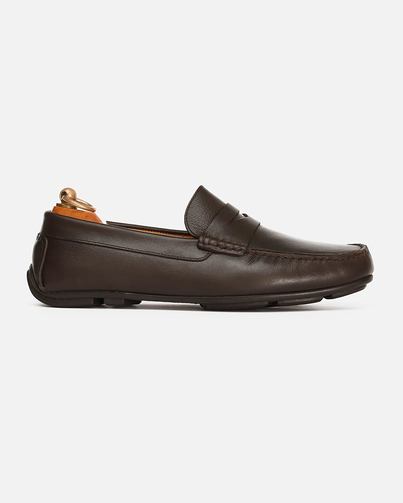 Mocassin city Carel Marron Chocolat lisse