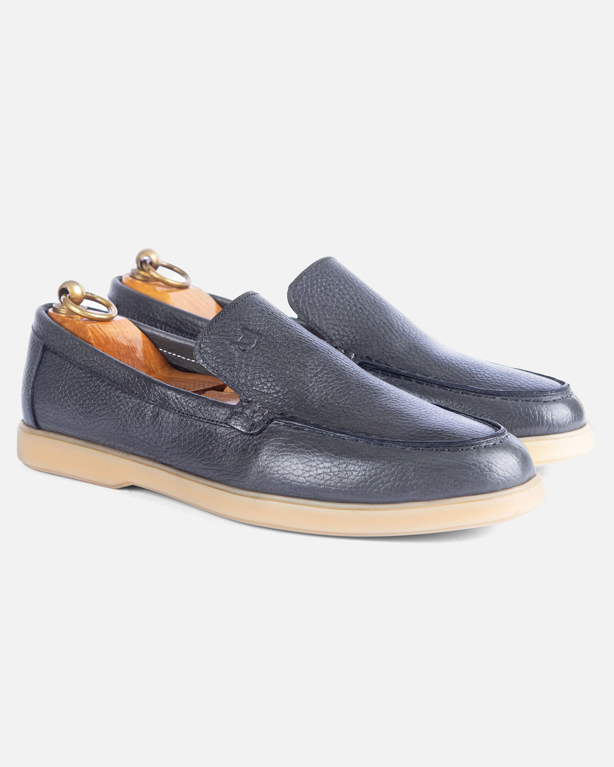 Mocassin City Walk Cuir Grainé Gris