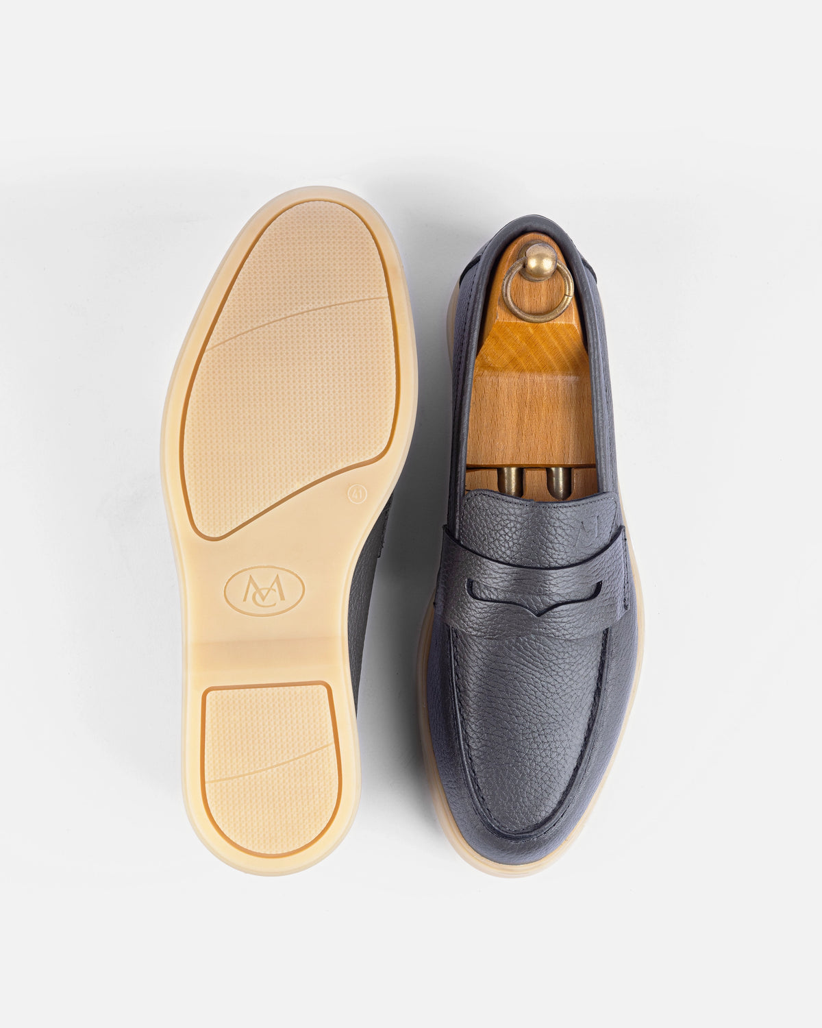 Mocassin City Walk Cuir Grainé Gris