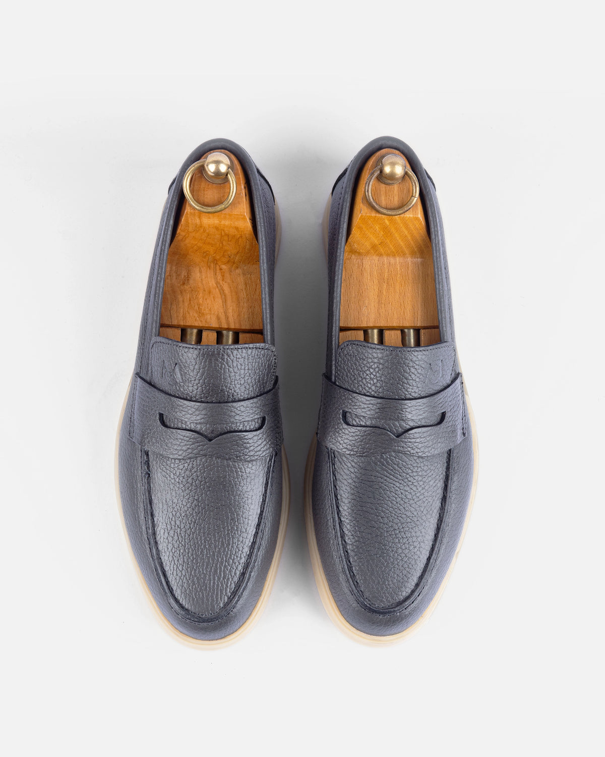 Mocassin City Walk Cuir Grainé Gris