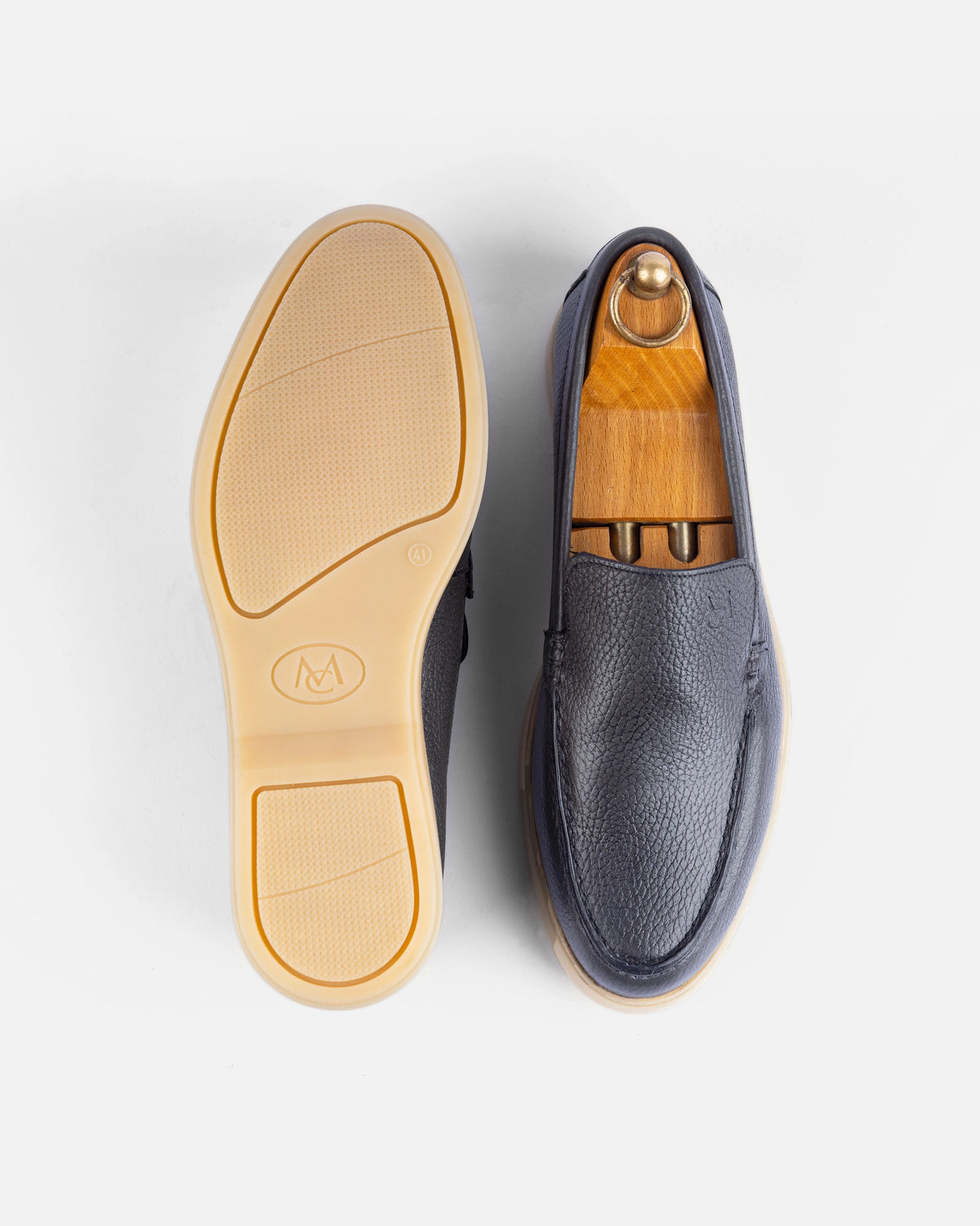 Mocassin City Walk Cuir Grainé Gris